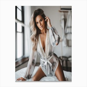 A Photo Of A Beautiful Model Wearing lingerie 1 Canvas Print