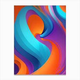 Abstract Colorful Waves Vertical Composition 17 Canvas Print