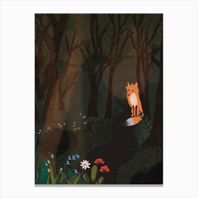 Fox in the Woods Canvas Print