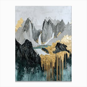 Sierra Nevada Range Golden Peaks - Artistic Flow Canvas Print