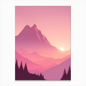 Misty Mountains Vertical Background In Pink Tone 46 Canvas Print