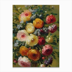 Ranunculus Painting 4 Flower Canvas Print