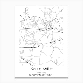 Kernersville,United States Minimalist Map Toile