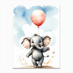 Adorable Chibi Baby Elephant (7) Canvas Print