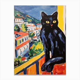 Painting Of A Cat In Nice France 1 Canvas Print