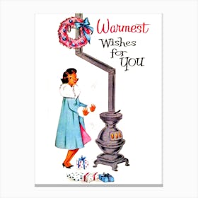 Warmest Wishes, Holiday Poster Canvas Print