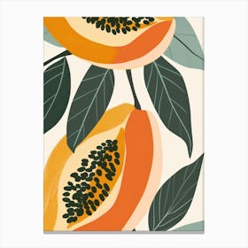 Papaya Close Up Illustration 1 Canvas Print