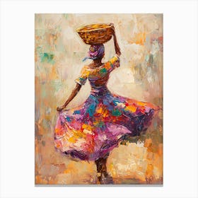 African Woman With Basket 2 Canvas Print