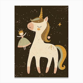 Unicorn & A Princess Muted Pastels Canvas Print