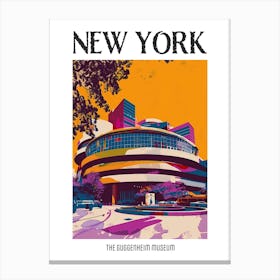 The Guggenheim Museum New York Colourful Silkscreen Illustration 4 Poster Canvas Print