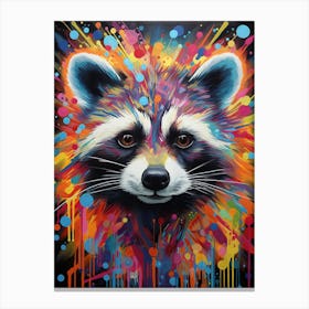 A Tanezumi Raccoon Vibrant Paint Splash 1 Canvas Print
