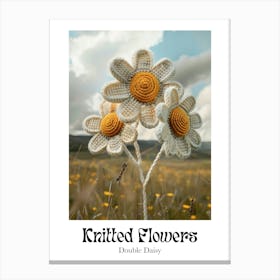 Knitted Flowers Double Daisy 3 Canvas Print