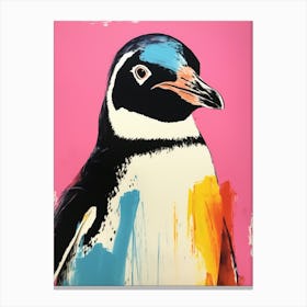Andy Warhol Style Bird Penguin 4 Canvas Print
