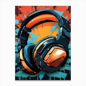 Graffiti Gaming Headphone Canvas Print