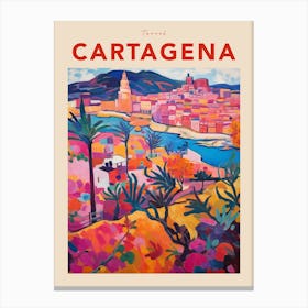 Cartagena Spain Fauvist Travel Poster Canvas Print