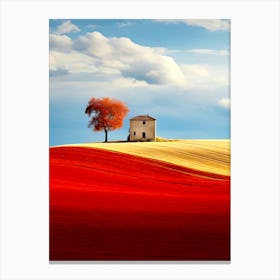 House In The Field Canvas Print