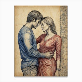 Young Couple In Love Canvas Print