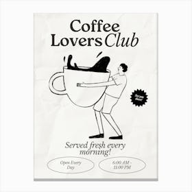 Coffee Club Kitchen | Coffee Lover’s Club | Coffee Bar 1 Canvas Print