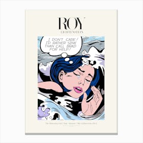 Drowning Girl Poster |Roy Lichtenstein 1963 Canvas Print