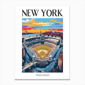 Yankee Stadium New York Colourful Silkscreen Illustration 1 Poster Canvas Print