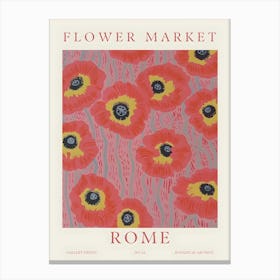 Flower Market Rome Canvas Print