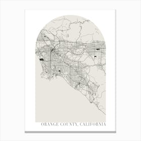 Orange County California Boho Minimal Arch Street Map 1 Canvas Print