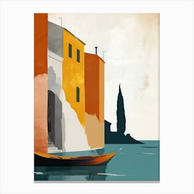 Sardinian Sunsets: Coastal Residences in Cagliari, Italy 1 Canvas Print