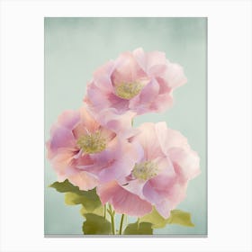 Hydrangea Flowers Acrylic Painting In Pastel Colours 2 Canvas Print
