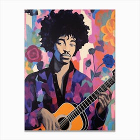 Jimi Hendrix With Flowers Canvas Print