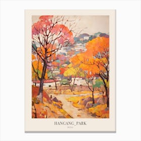 Autumn City Park Painting Hangang Park Seoul 4 Poster Canvas Print
