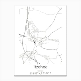 Itzehoe,Germany Minimalist Map Canvas Print