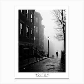 Poster Of Boston, Black And White Analogue Photograph 1 Canvas Print