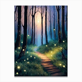 Fireflies In The Forest Canvas Print