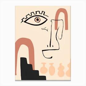 Face With Vases Canvas Print