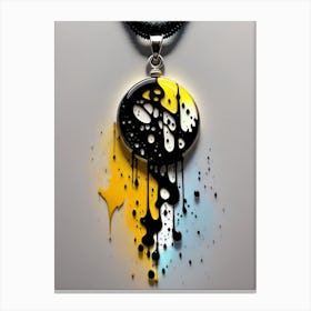 Black And Yellow Abstract Painting 4 Canvas Print