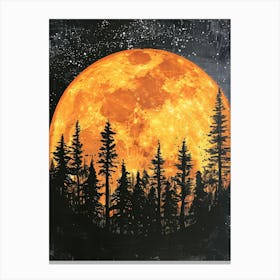 Full Moon In The Forest 8 Canvas Print