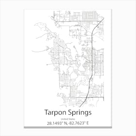 Tarpon Springs,United States Minimalist Map Lienzo