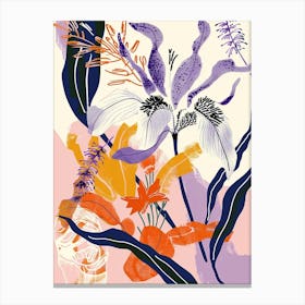 Colourful Flower Illustration Lavender 2 Canvas Print