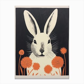 Rabbit With Flowers Canvas Print