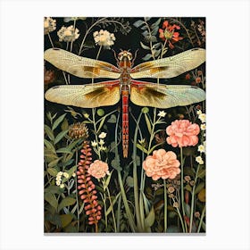 Dragonfly Inspired By William Morris Canvas Print