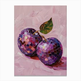 Disco Ball Plums Lilac Mosaic Painting Kitchen Canvas Print