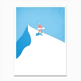 Snowboarder On A Mountain Canvas Print