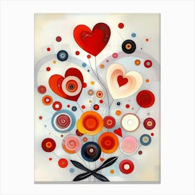 Eternal Blossoms of Affectio: A Minimalistic Modern Art Valentine'S Day Bouquet Stampe su tela