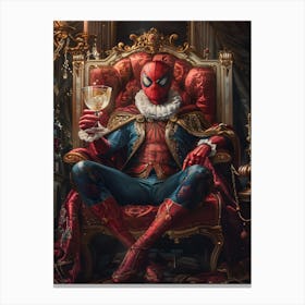 Vintage Spider Man Baroque Canvas Print