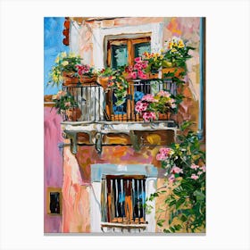 Balcony Painting In Ibiza 3 Canvas Print