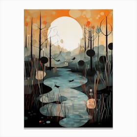 Wetlands Abstract Minimalist 8 Canvas Print