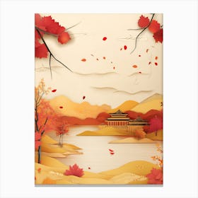 Beautiful Landscape Paper Craft Style 4 Canvas Print