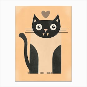 Cat With Heart Canvas Print