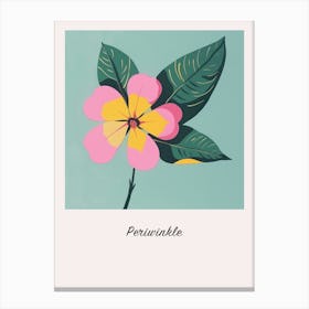 Periwinkle 1 Square Flower Illustration Poster Canvas Print