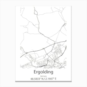 Ergolding,Germany Minimalist Map Canvas Print